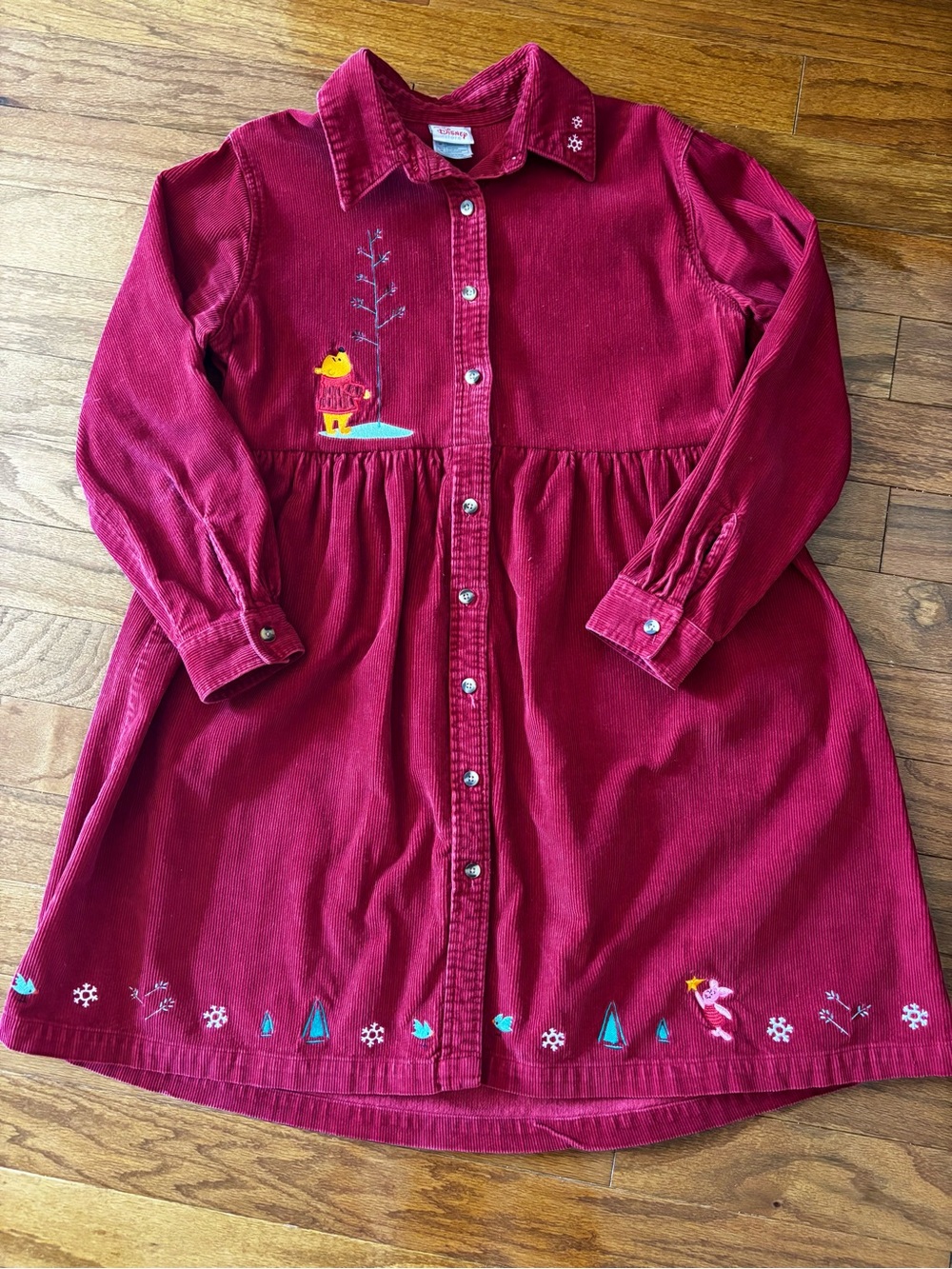 Vintage Winnie the Pooh and Piglet corduroy dress